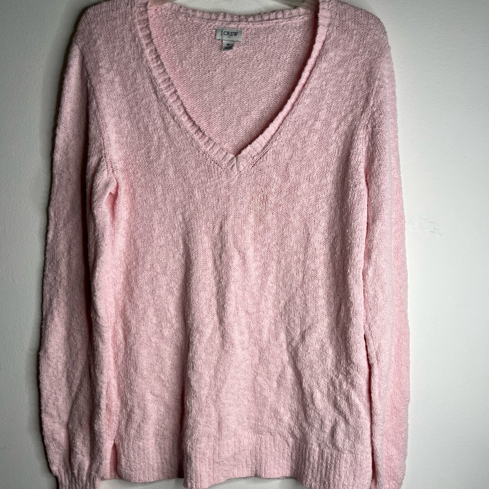 J.Crew Pullover V-Neck Sweater Medium Pink Casual Career
